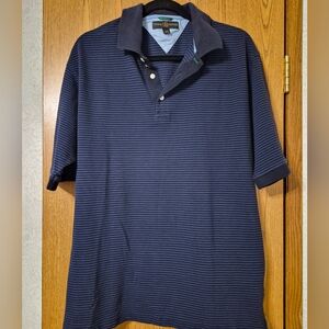 Tommy Hilfiger Dark Blue Striped Polo Golf Shirt XL